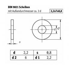 Unterlegscheiben - groß -- M 2,0